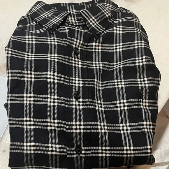 Ralph Lauren NWOT Black and White Plaid Cotton Shirt SZ XL - Picture 2 of 10